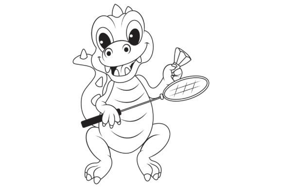 A Green Dinosaur Play Badminton: More Than a Quirky Idea