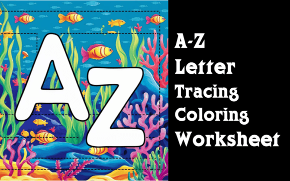 A-Z Letter Tracing Coloring Worksheet for Skill Building