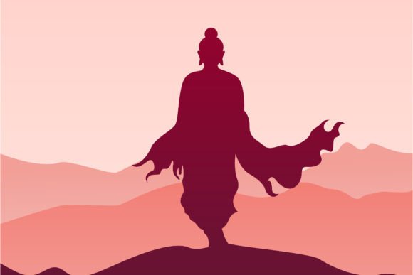 Buddha in Standing Pose Silhouette: A Visual Anchor for Modern Spaces