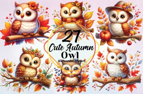 Cute Autumn Owl Sublimation Clipart: A Creative Resource for Seasonal Design Projects