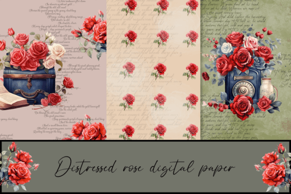 Distressed Roses Digital Paper: A Practical Guide to Design, Printing, and Crafting with Vintage Floral Patterns