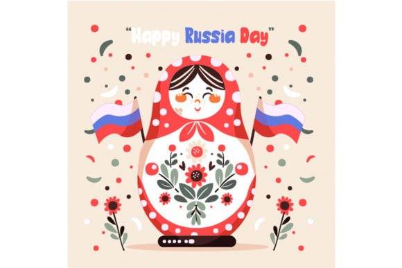 Hand Drawn Russia Day Illustration in Modern Visual Communication