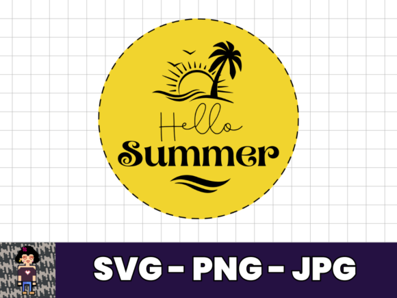 Hello Summer - Retro SVG Sticker Design: A Versatile Creative Asset for Modern Projects