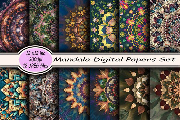 Mandala Digital Papers Set-1: A Unique Display Font