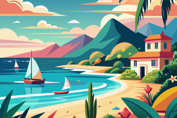 Summer Beautiful Sea Illustration: Capturing Coastal Magic in Art and Design