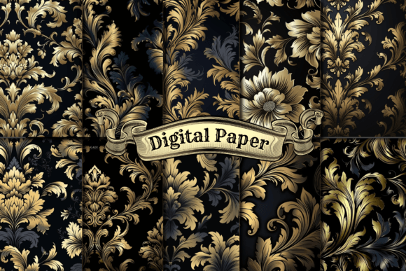 The Allure of Black and Gold Damask Digital Paper in Modern Design Projects