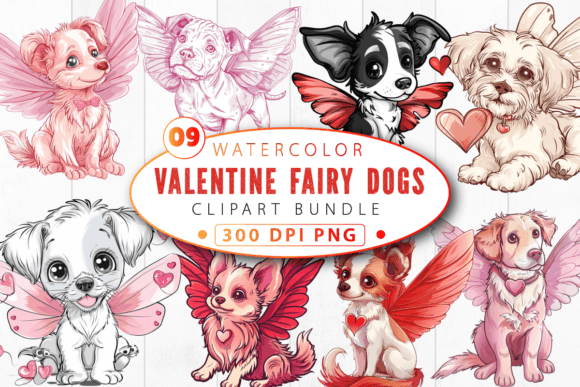 Valentine Fairy Dogs Sublimation Clipart: Crafting Enchanting Designs for the Love Season